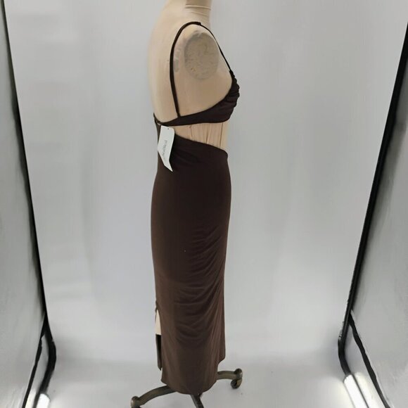 NWT Jin Giorgio Fits Everybody Long Slip Dress in Cocoa Sz. Xs cut out - Picture 9 of 16